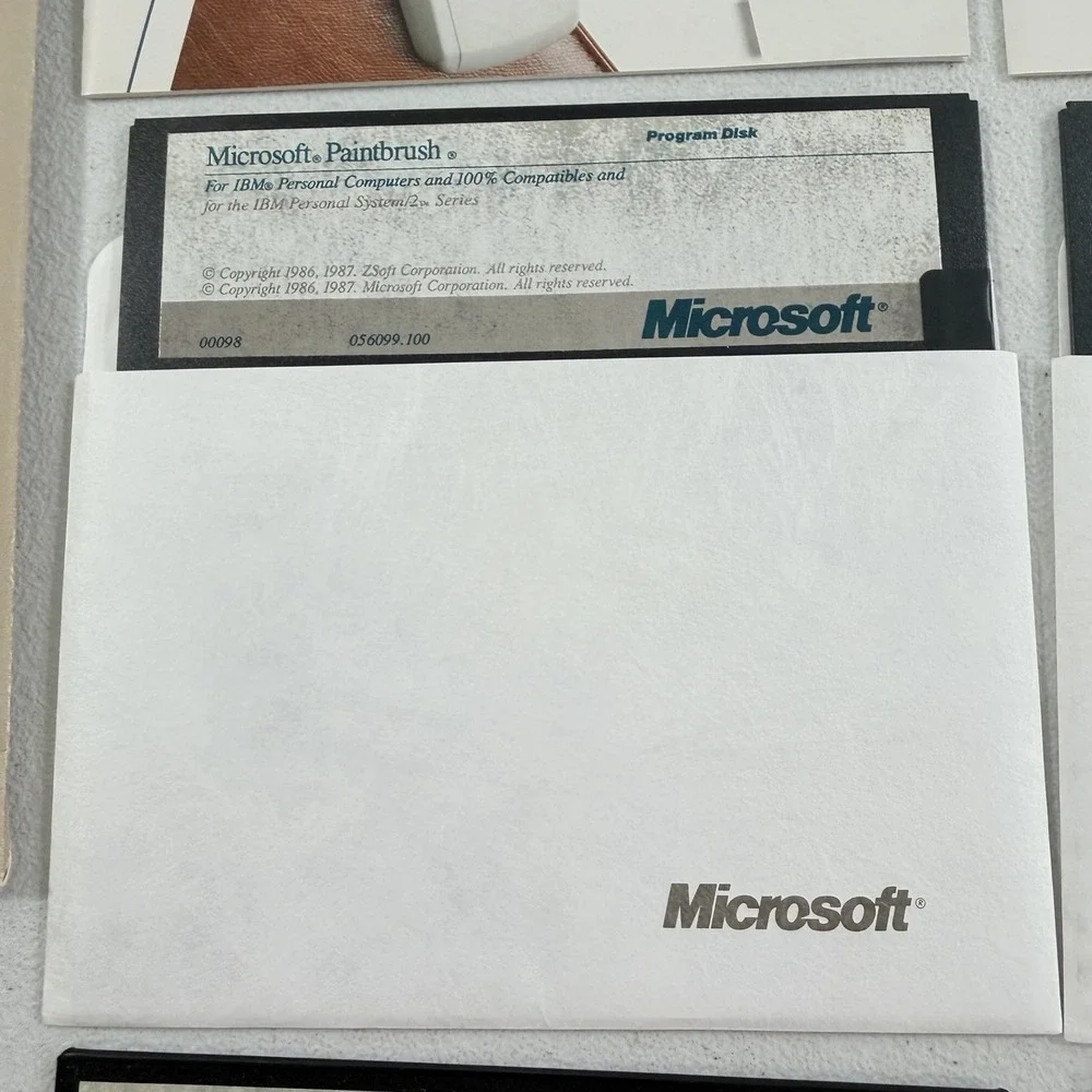 Vintage Microsoft Mouse & Paintbrush 5.25
